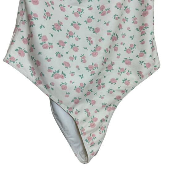 Reformation Eliza One Piece White Floral Swimsuit M EUC Romantic Cottagecore - Picture 7 of 14